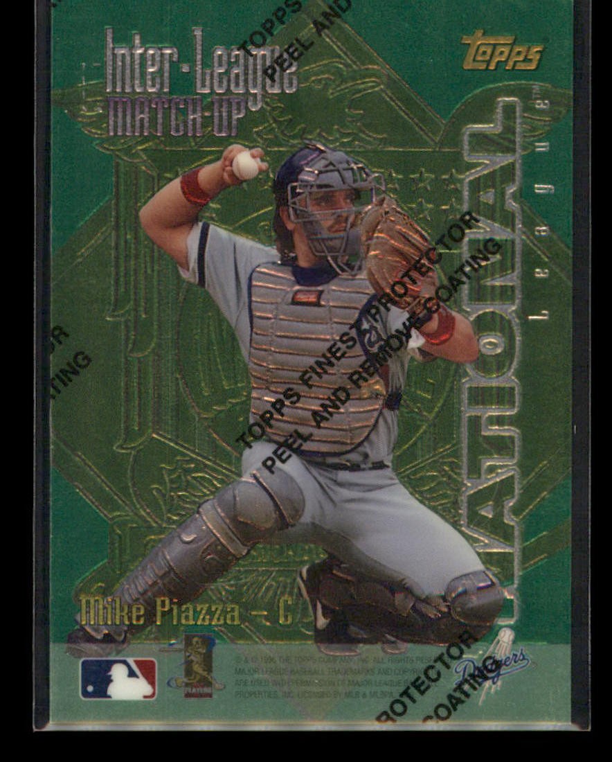 1997 Topps Mike Piazza / Tim Salmon #ILM2 Inter-League Match-Up Finest