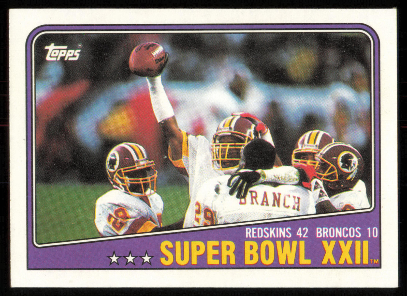 1988 Topps Football #1 Super Bowl XXII Redskins Broncos