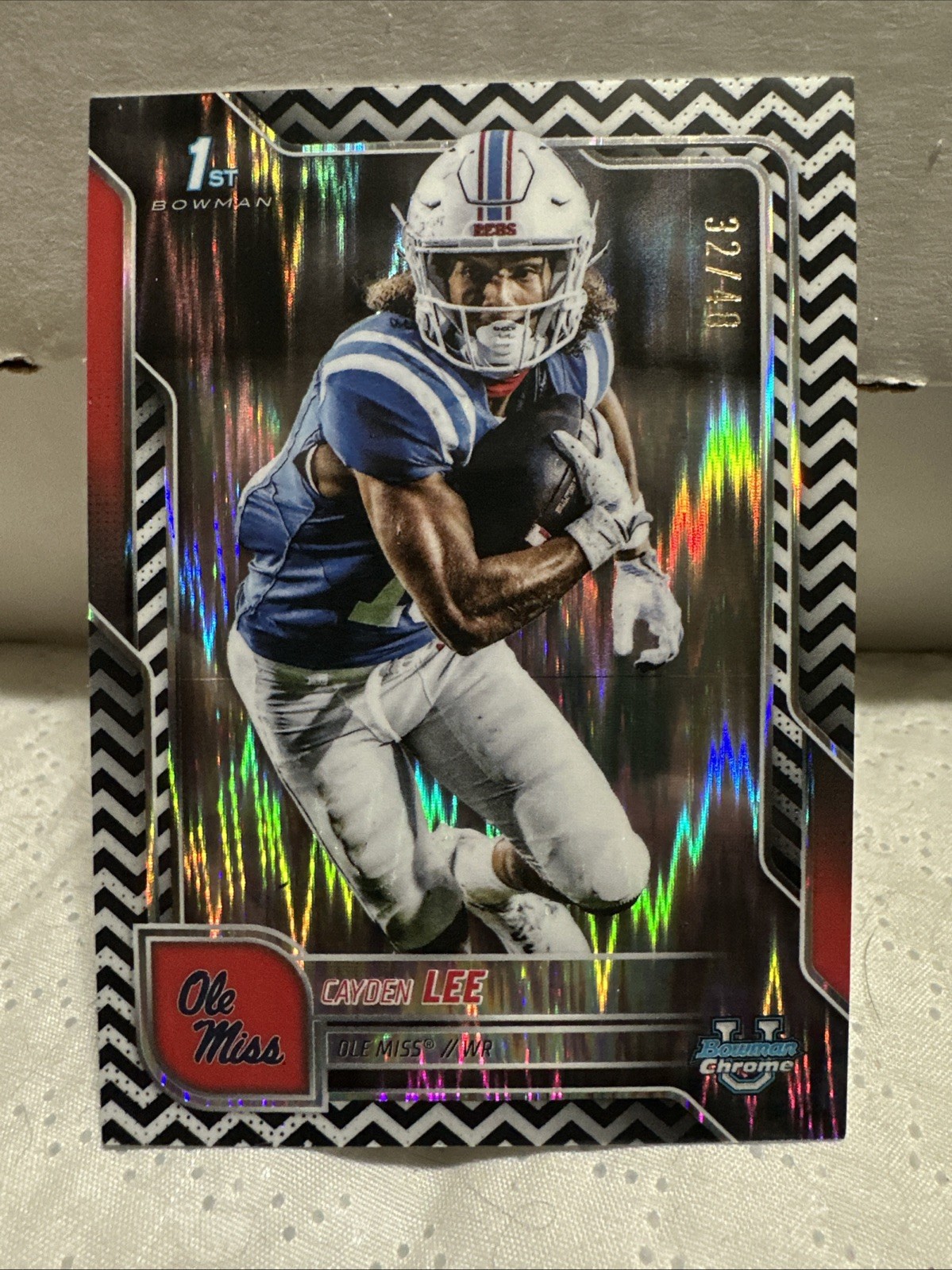 2025 Bowman Chrome U CAYDEN LEE 1st Bowman Black & White Stealth /48 🔥Ole Miss