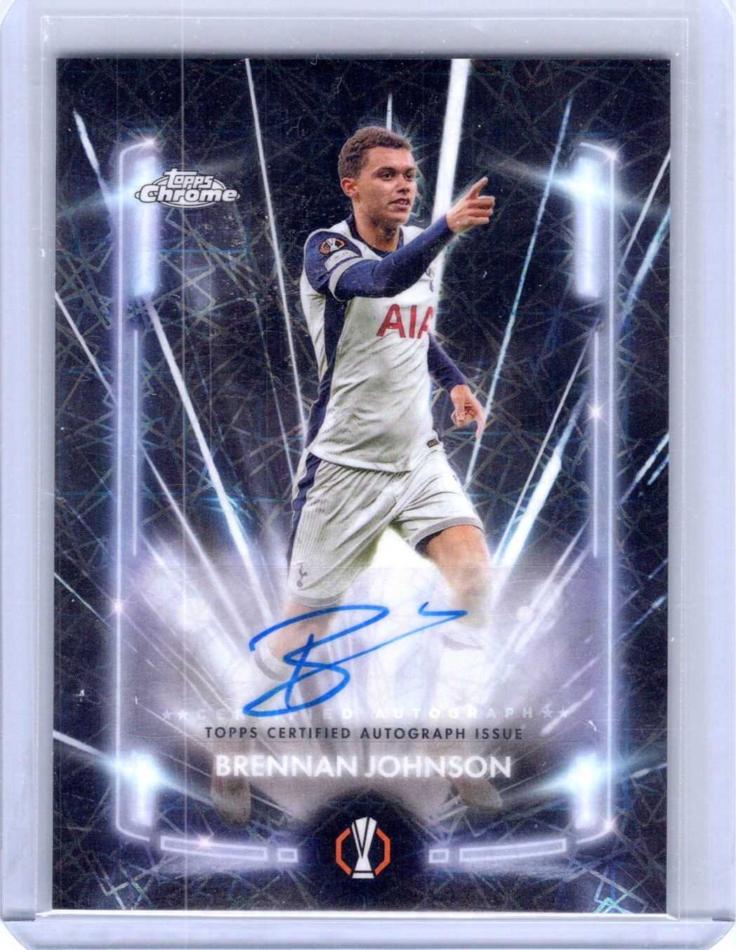 2024-25 Topps Chrome Club Competitions Brennan Johnson Black Lazer Auto