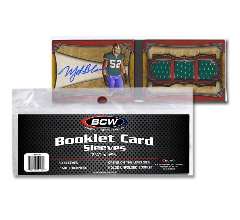 (50-Pack) BCW Horizontal Booklet Trading Card Sleeves Fits Book Card Toploaders