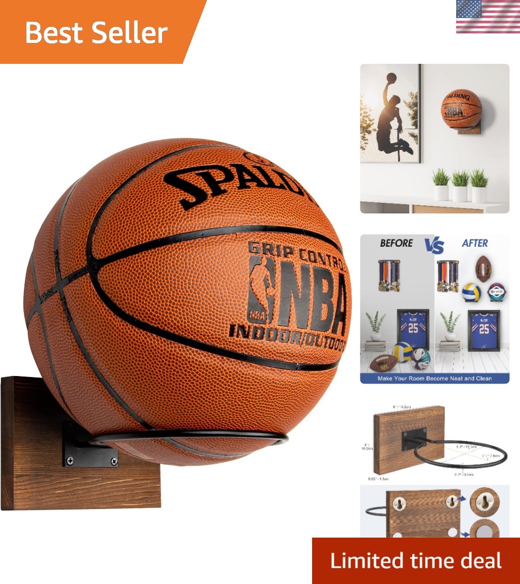 Ball Holder Wall Mount Ball Stand Display Storage for Basketball Football Soc…
