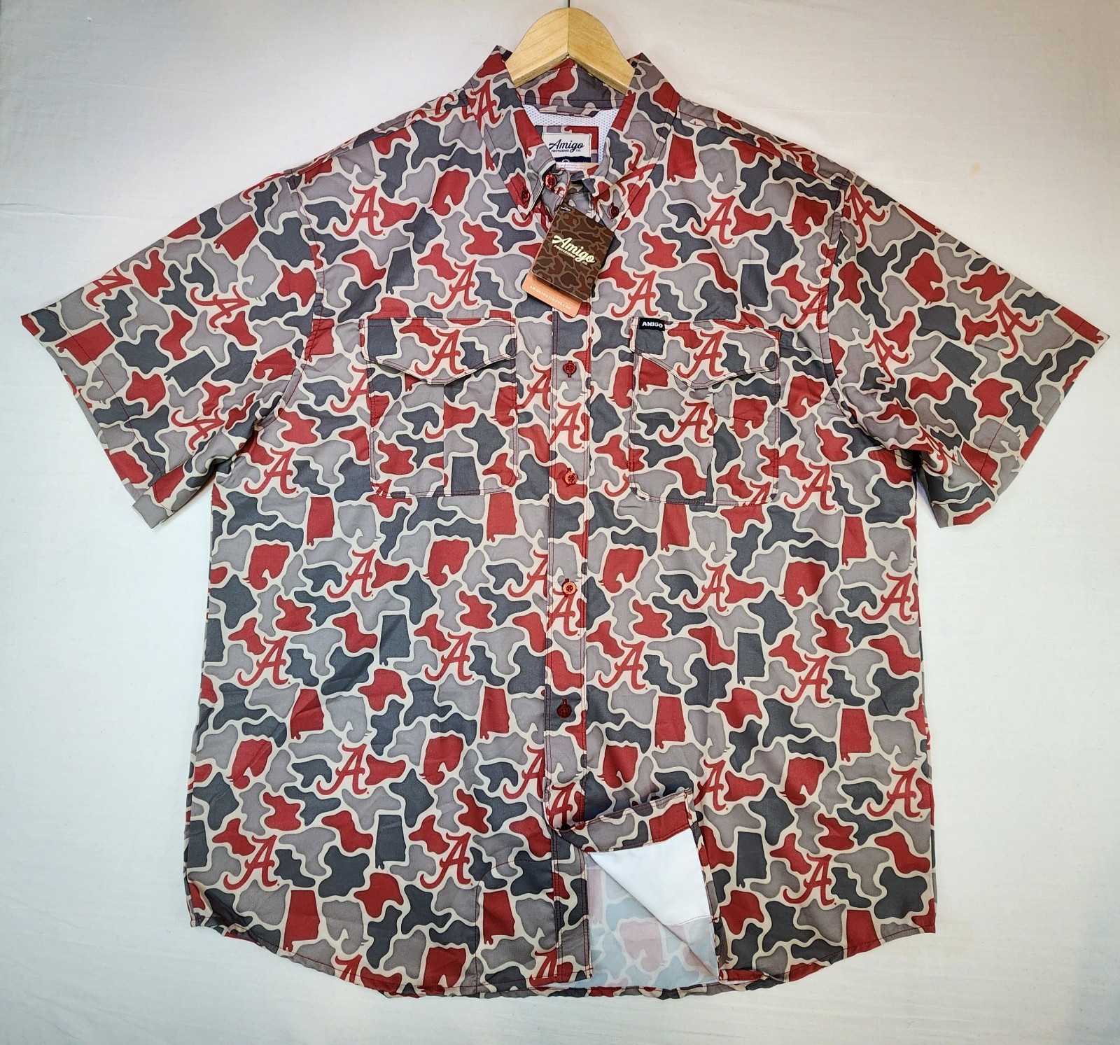 Amigo Univ. Alabama Crimson Tide Primero SS Shirt Mens 2XL Fishing UPF Vented