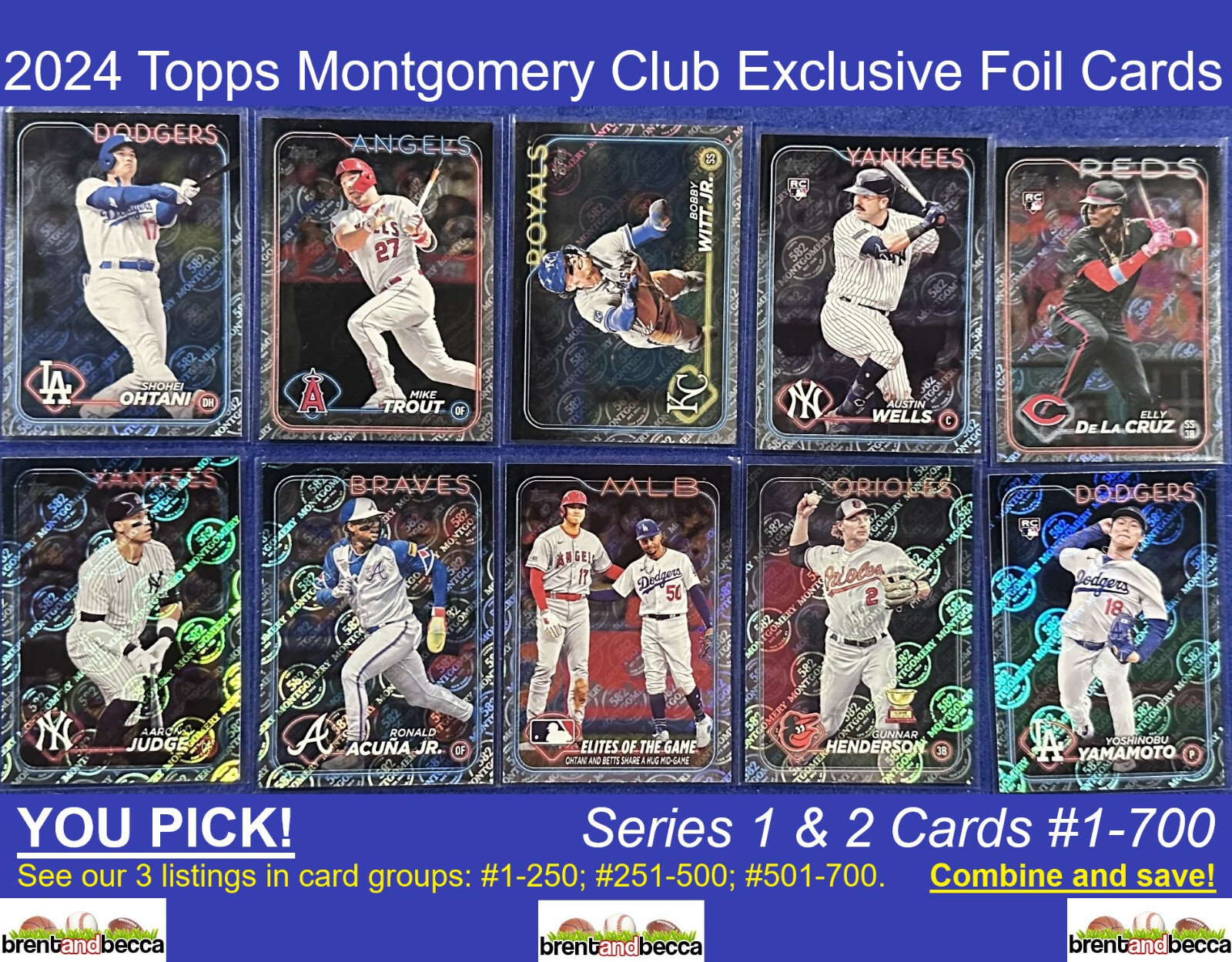 2024 Topps 582 Montgomery Club Logo Foil YOU PICK Cards #1-250 BUY MORE & SAVE