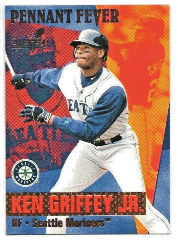 KEN GRIFFEY JR ⚾ INSERT ⚾ 1999 PACIFIC AURORA  PENNANT FEVER #17  FREE S&H
