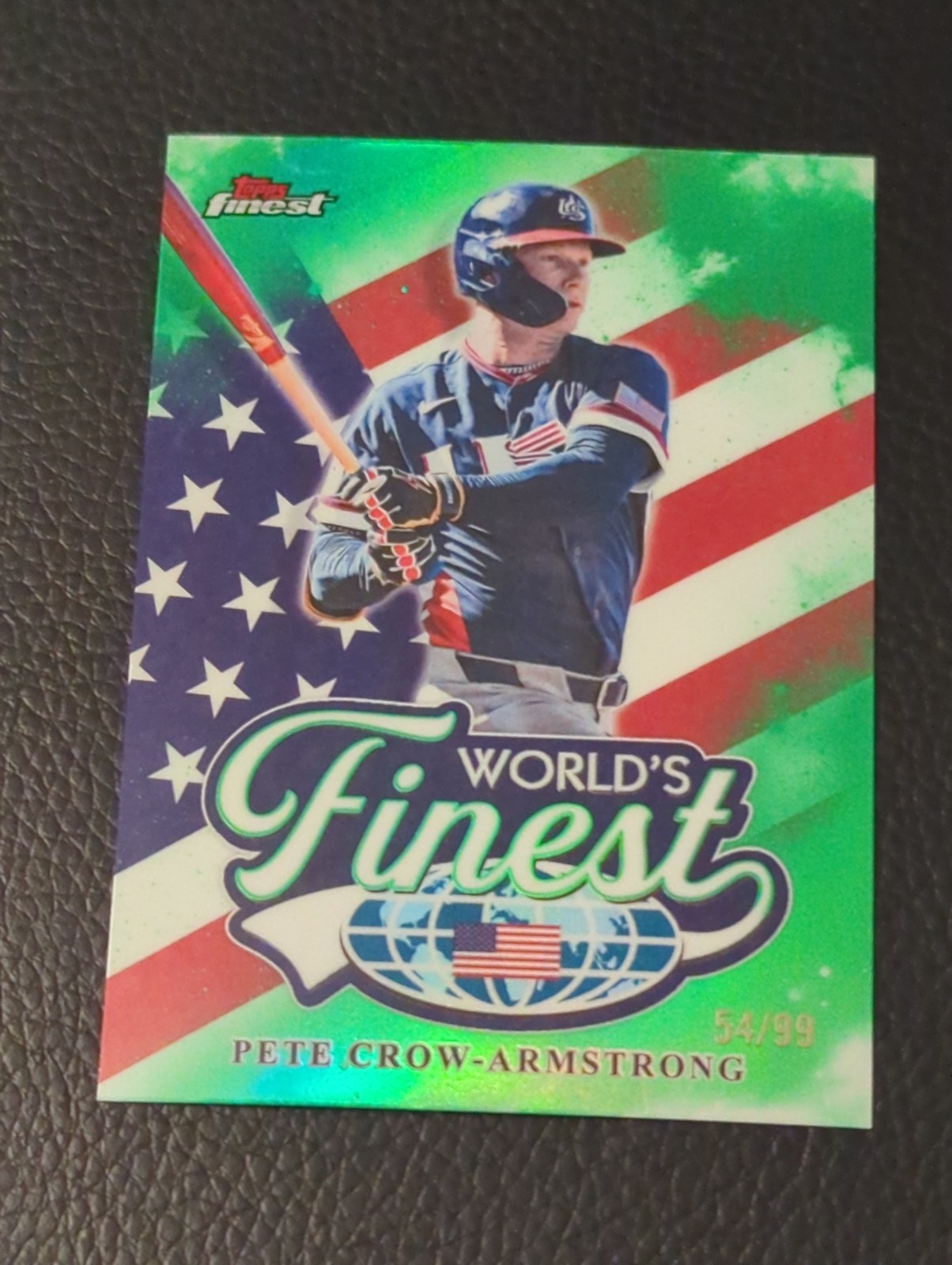 2026 Topps Finest World’s Finest Pete Crow-Armstrong #WF-8 Green Refractor /99