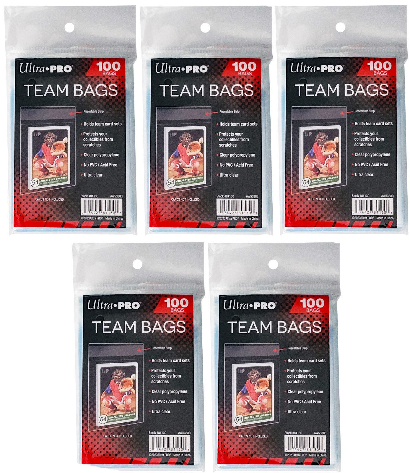 500 Ultra Pro Team Set Bags Resealable Strip Card Sleeve Sports Trading Storage