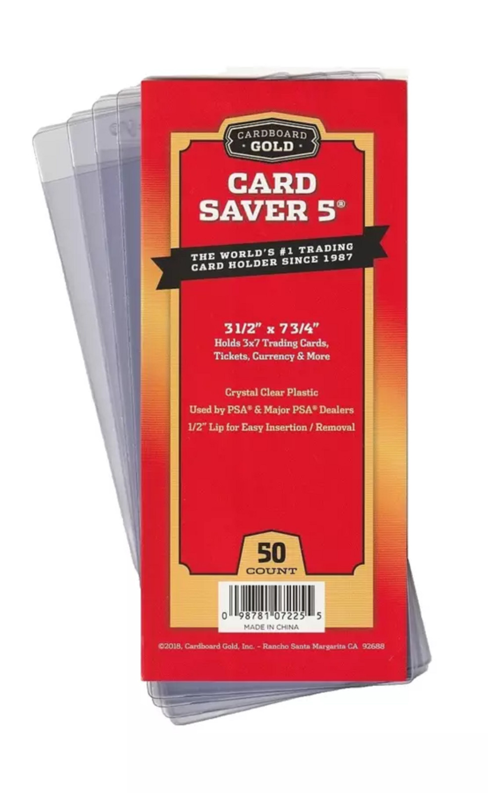 50 NEW Card Saver 5 V Semi Rigid Holder Currency Tickets CS5 FREE SHIPPING