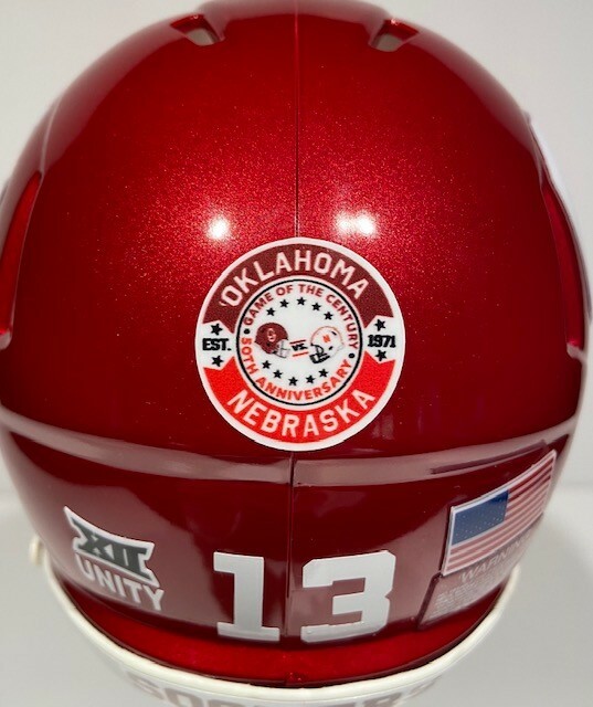 OKLAHOMA SOONERS 2021 NEBRASKA MINI HELMET CALEB WILLIAMS OR ANY PLAYER #