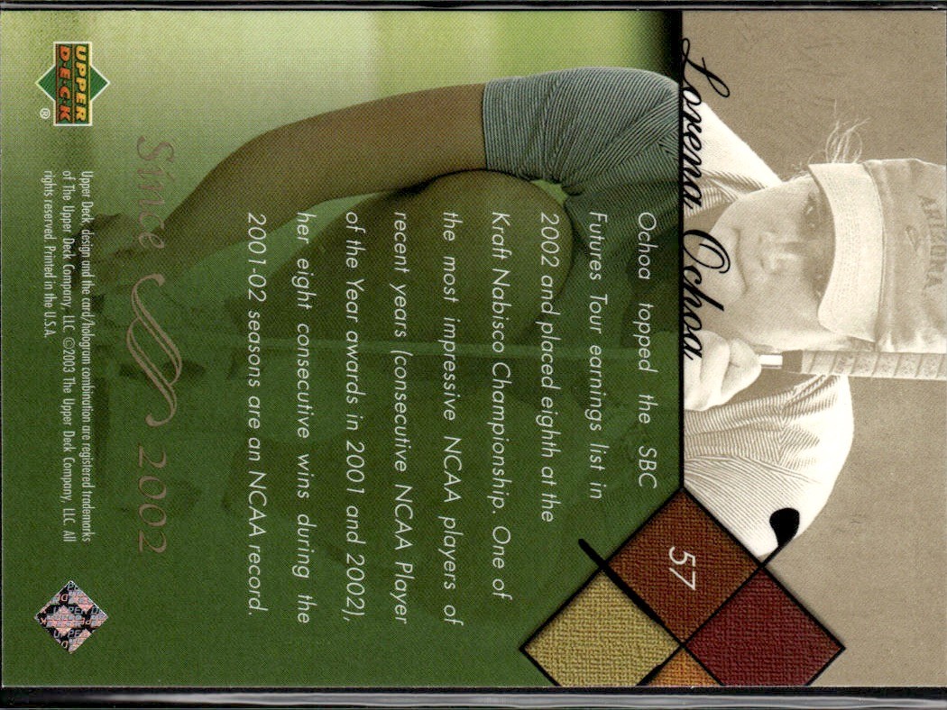 2003 Upper Deck Lorena Ochoa #57 RC