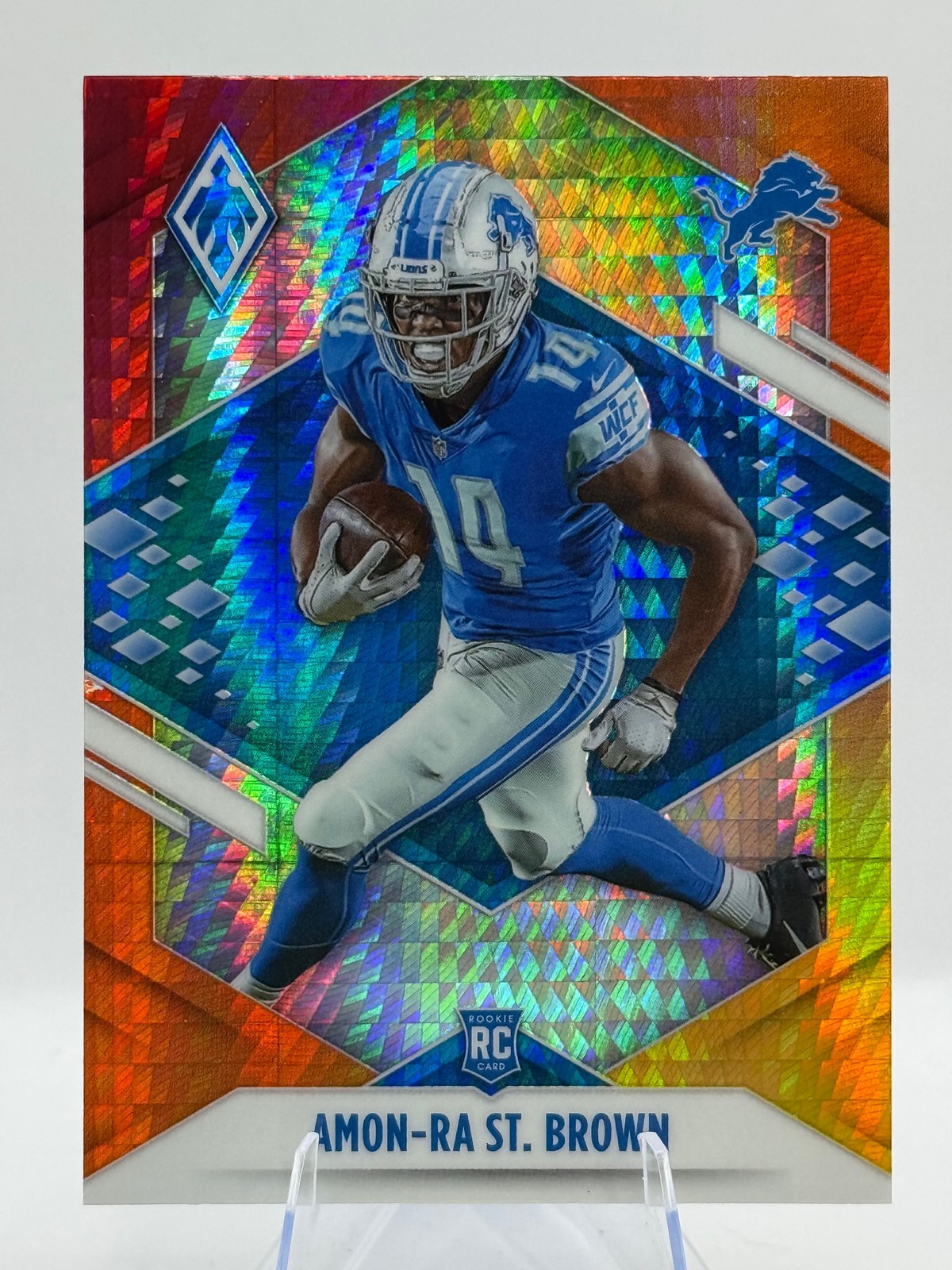 2021 Panini Phoenix Amon-Ra St. Brown Fire Burst Rookie Detroit Lions #131