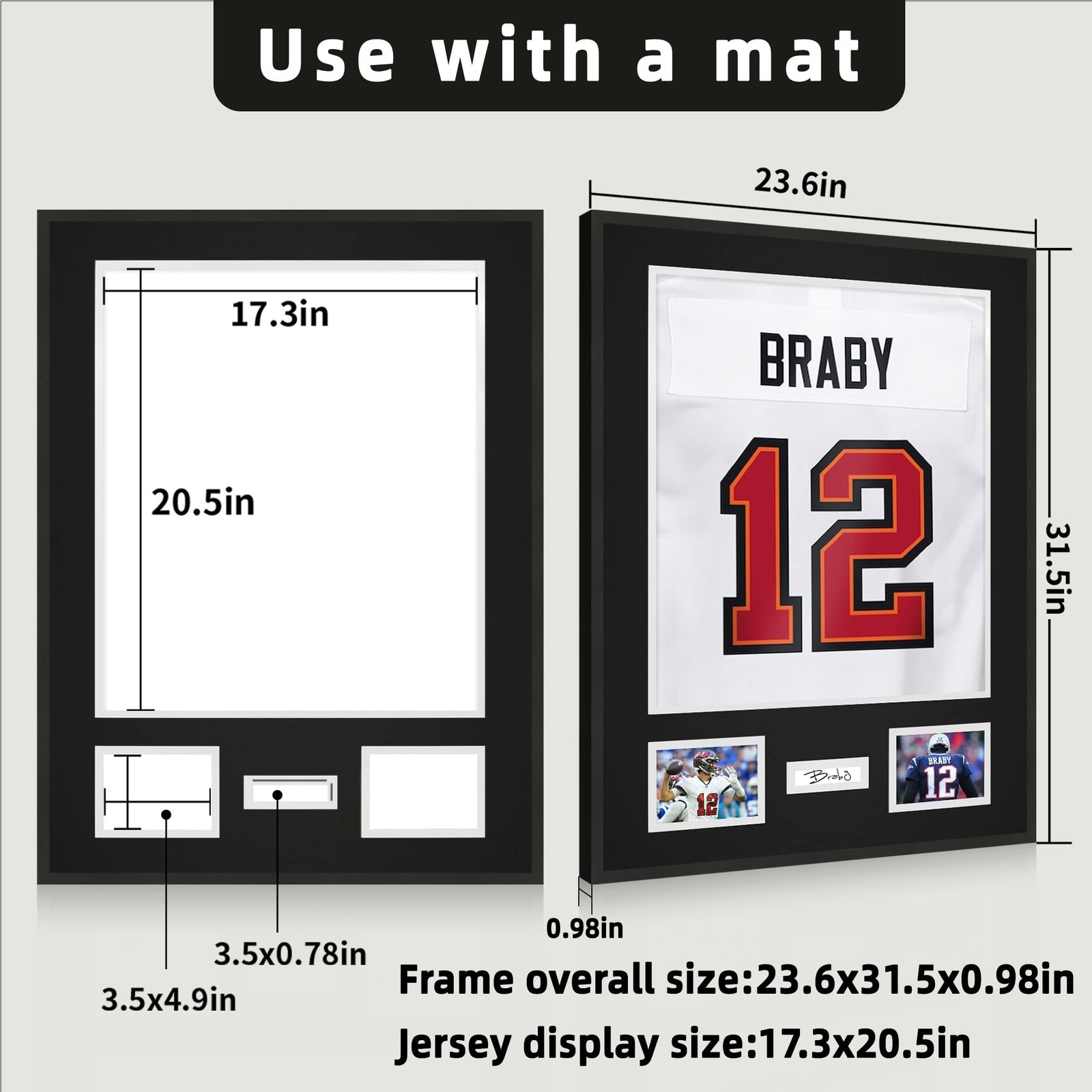 Aluminum Jersey Frame Display Case 1 Pack, Lightweight & Durable Metal Jersey Fr