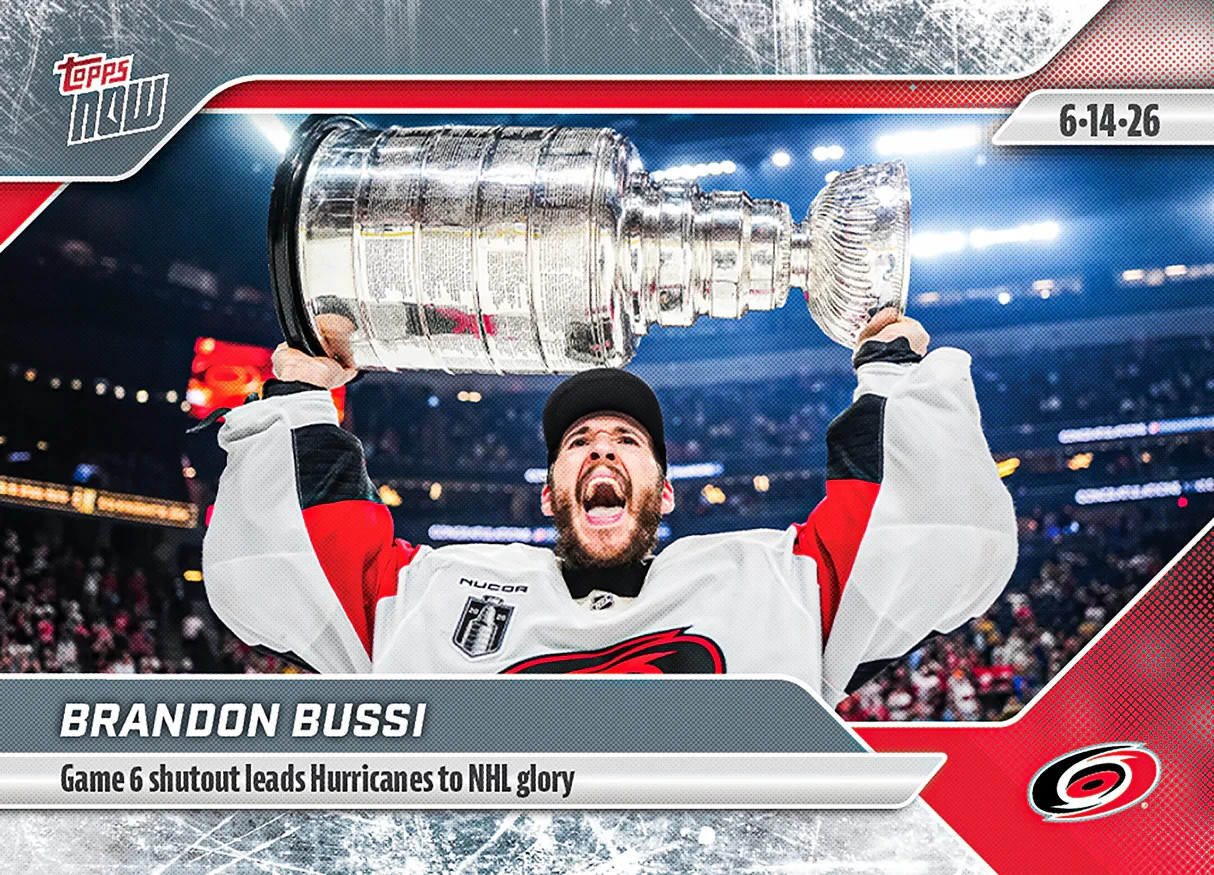 Brandon Bussi 2025-26 NHL Topps Now Sticker #202 Champions Presale