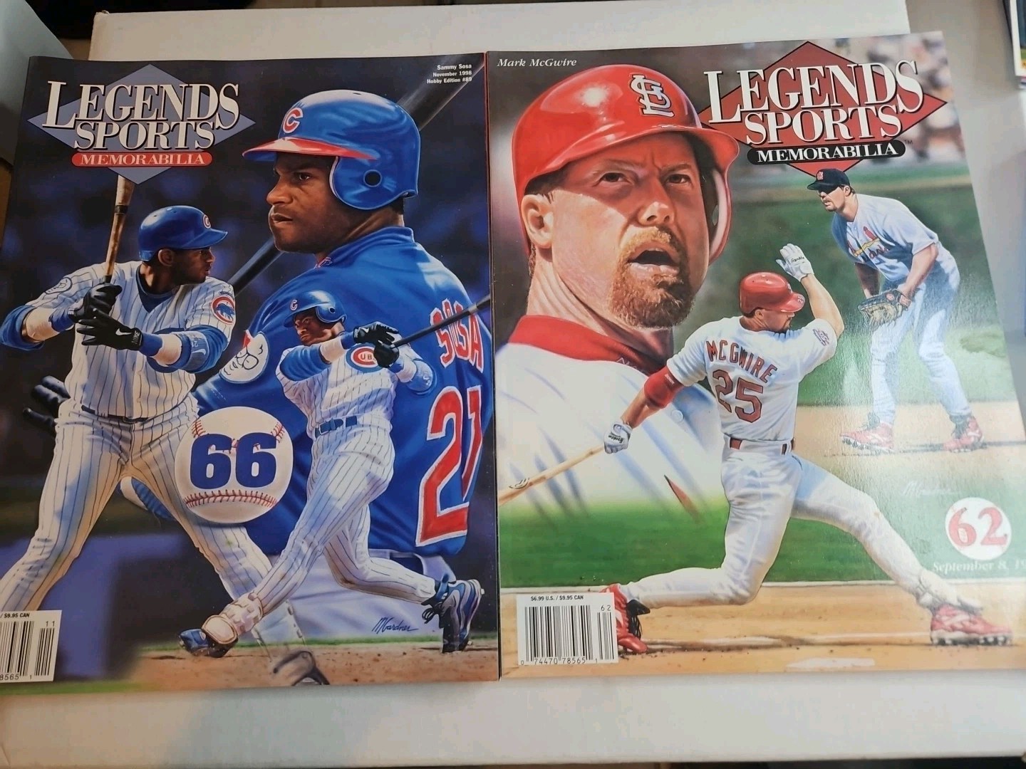1998 Legends Sports Memorabilia Sammy Sosa/Mark McGwire Hobby Editions