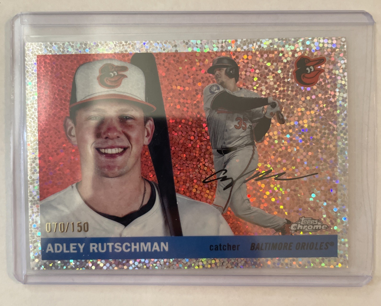 Topps 2025 Topps Chrome Adley Rutschman #99 070/150 Baltimore Orioles Speckle