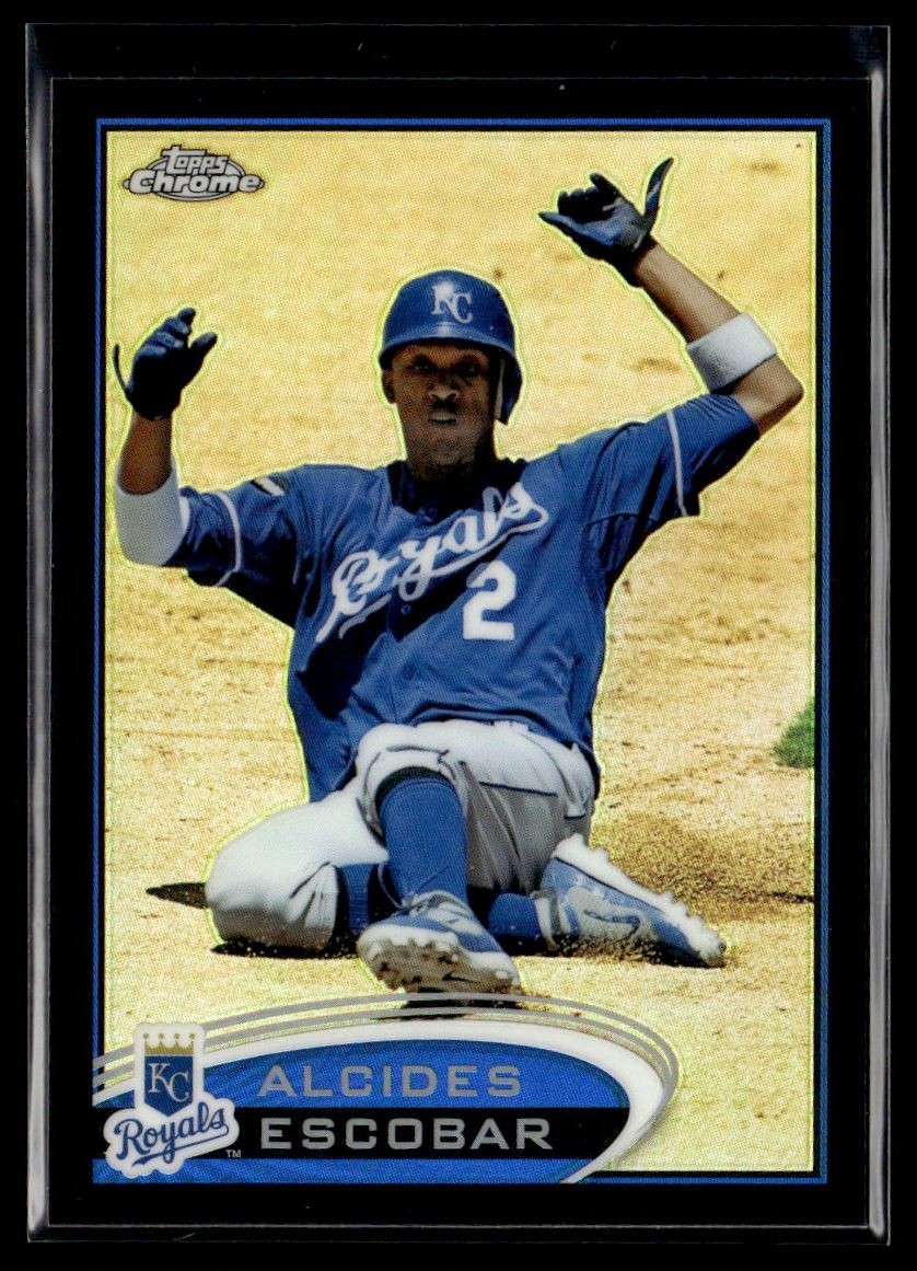 2012 Topps Chrome Black Refractors Alcides Escobar 067/100 Kansas City Royals