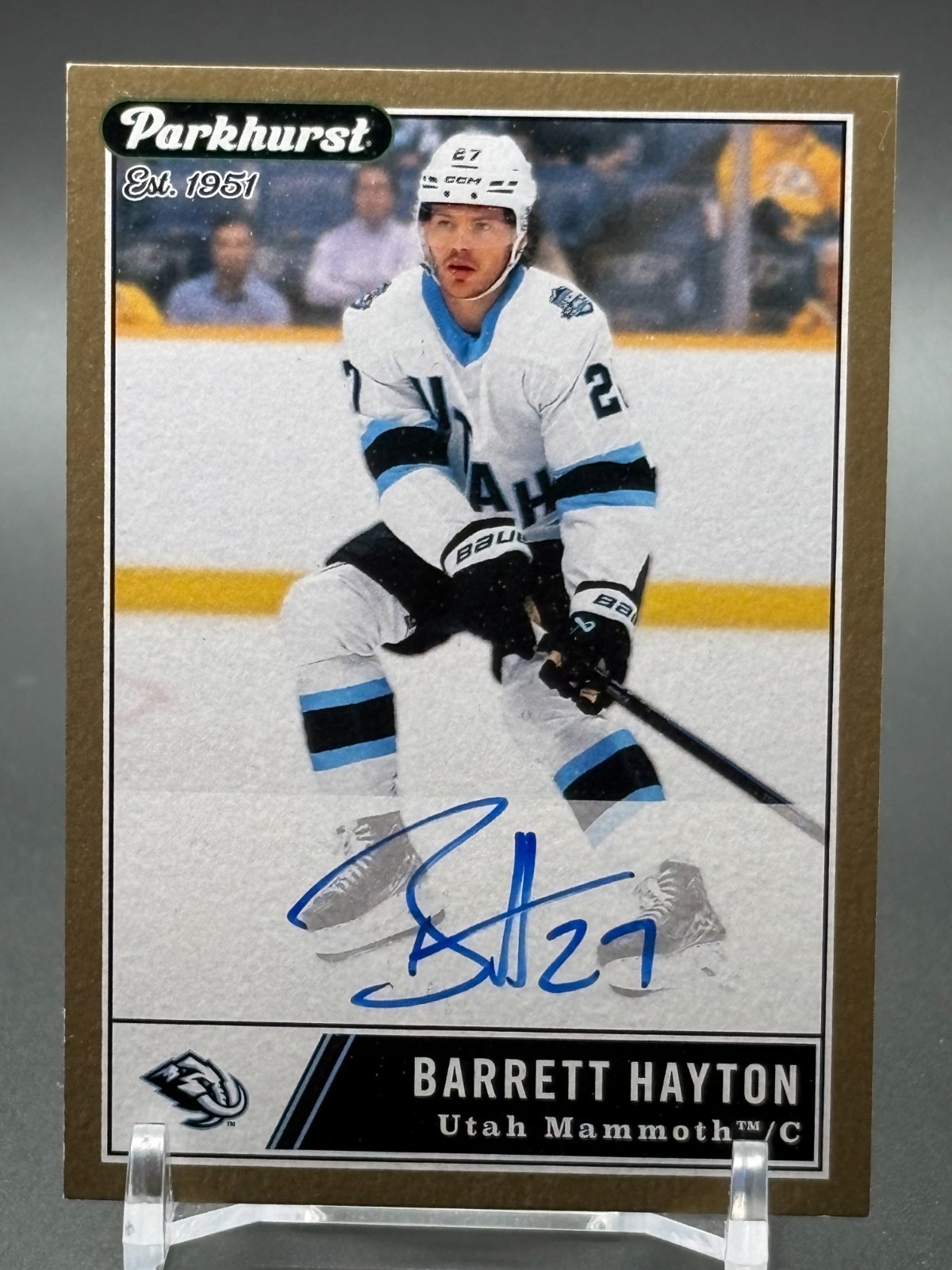 2025-26 Parkhurst Est 1951 Autographs EST-BH BARRETT HAYTON Auto Utah Mammoth