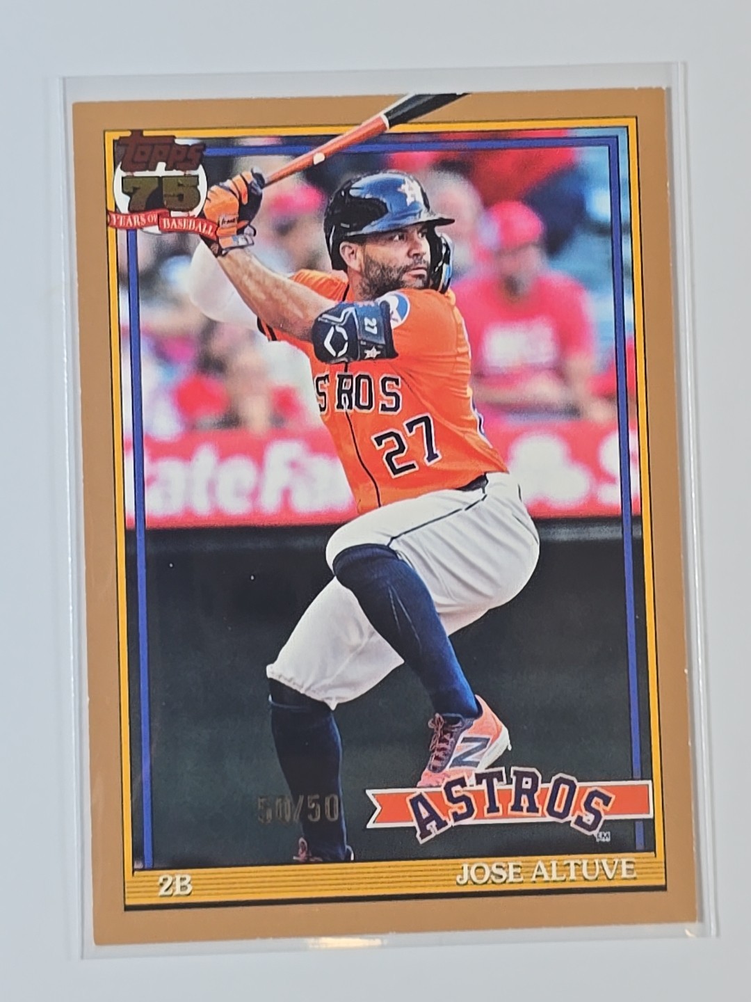 2026 Topps Series 1 T91-7 75th Anniversary Jose Altuve Gold 50/50 ASTROS BOOKEND