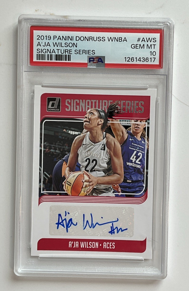 A’ja Wilson WNBA 2019 Panini Donruss Auto Autograph PSA 10