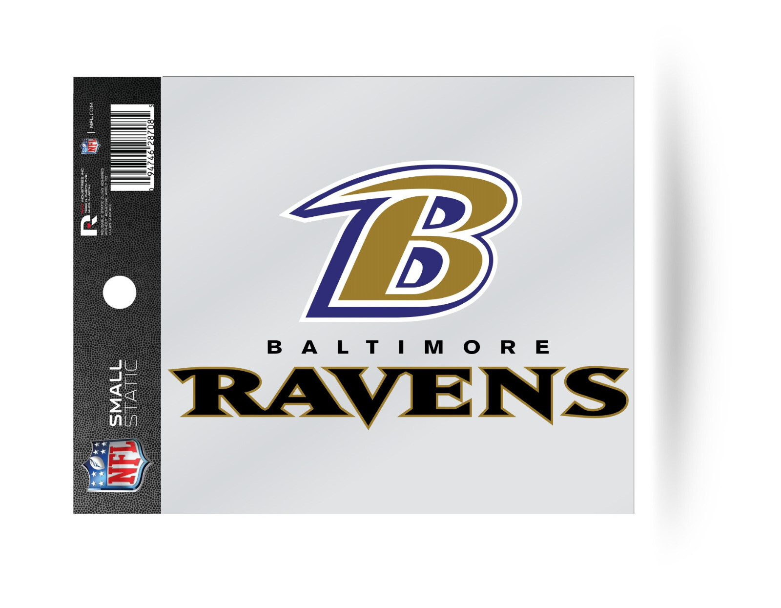 Baltimore Ravens Wordmark Logo Static Cling Sticker NEW Window or Car 3×4 Inches