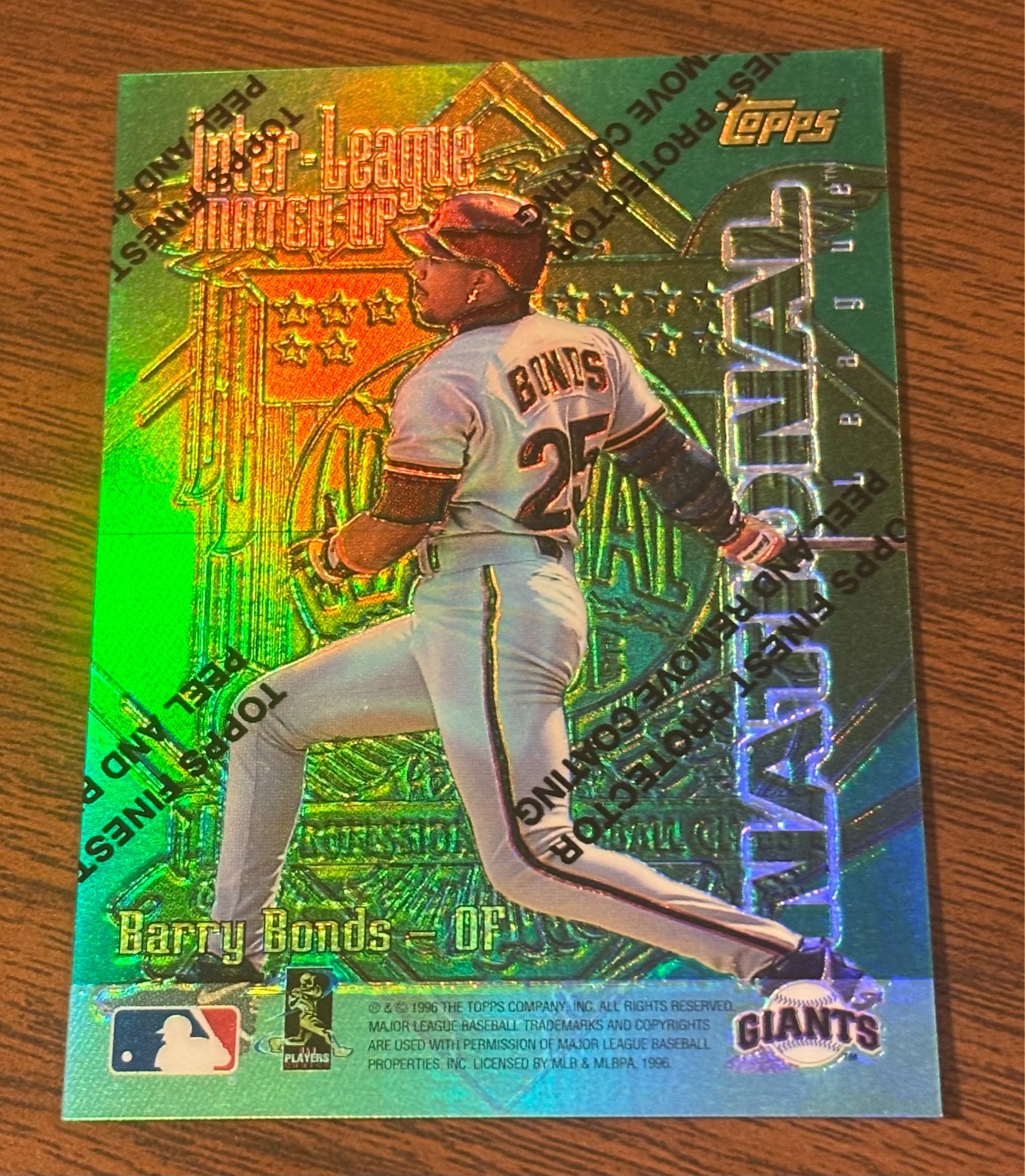 Barry Bonds/Mark McGwire RARE 1997 Topps Inter League Match Up – DUAL REFRACTOR