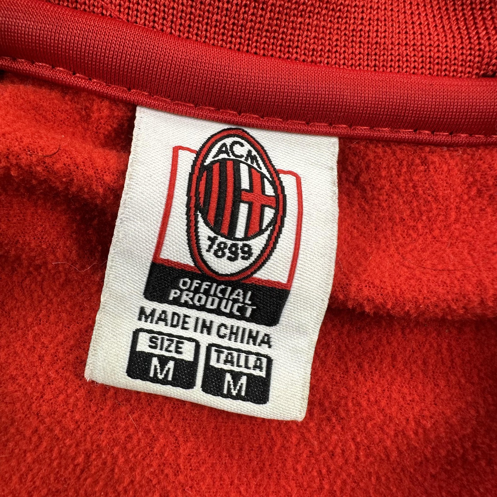 AC Milan Jacket Track Mens Medium Black Red Soccer Full Zip Soccer Football Club