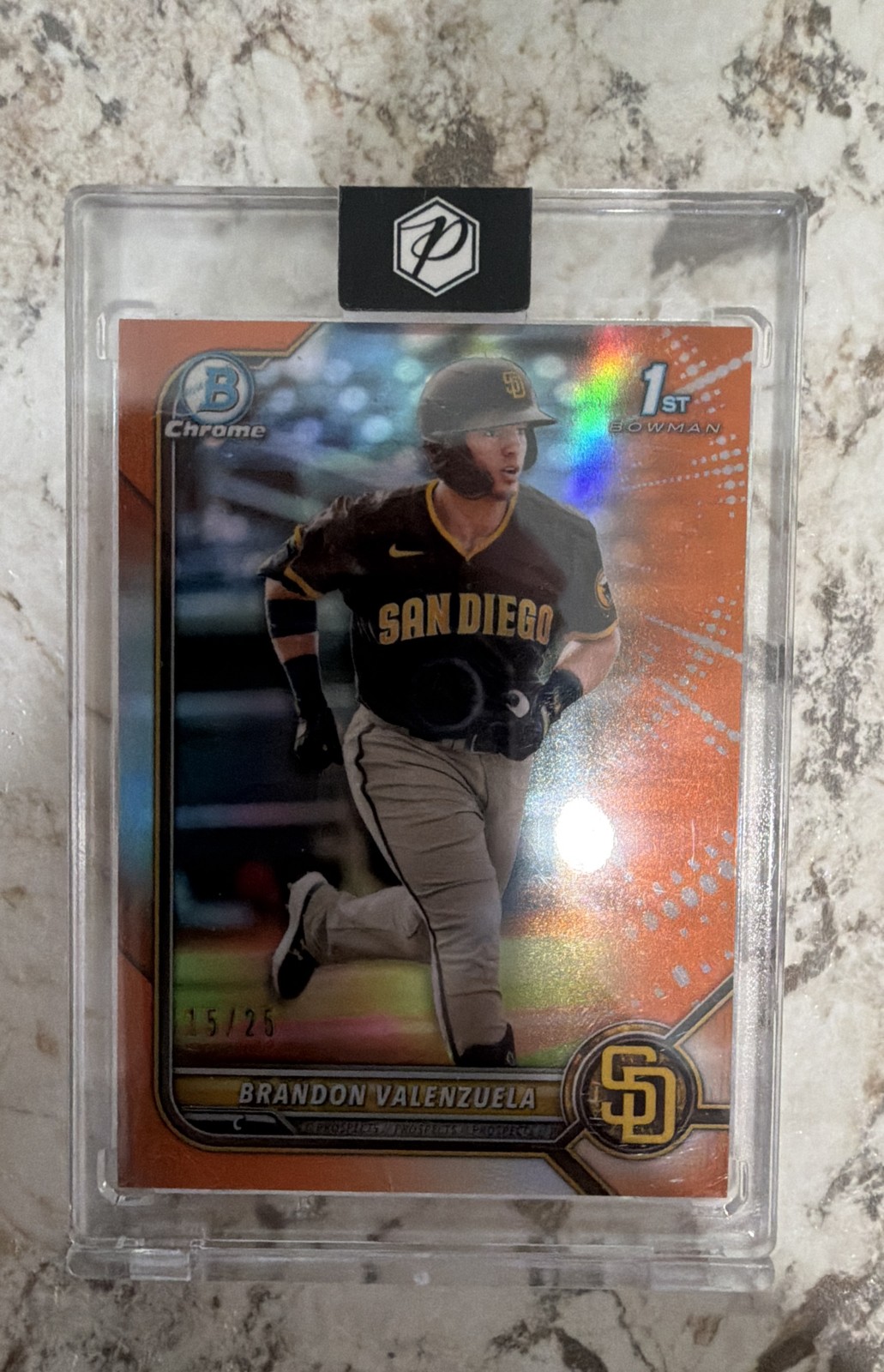 2022 Bowman – Chrome Prospects Brandon Valenzuela #BCP-28 Orange Refractor…