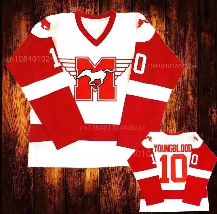 Youth/Men Youngblood #10 Huey Hewitt #2 Sutton #9 Mustangs Hockey Jersey Sewn