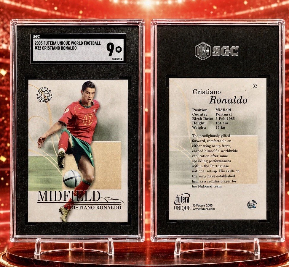 2005 FUTERA UNIQUE WORLD FOOTBALL#32 CRISTIANO RONALDO SGC 9 Low Pop