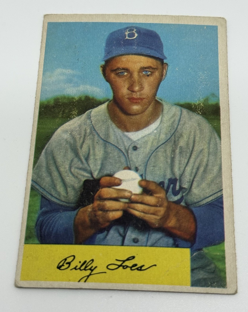 1954 Bowman Billy Loes #42 Brooklyn Dodgers (Crease)