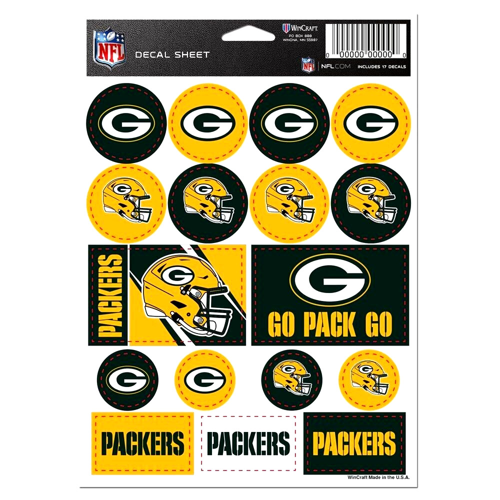 Green Bay Packers NFL Vinyl Die-Cut Sticker Set / Decal Sheet *WinCraft