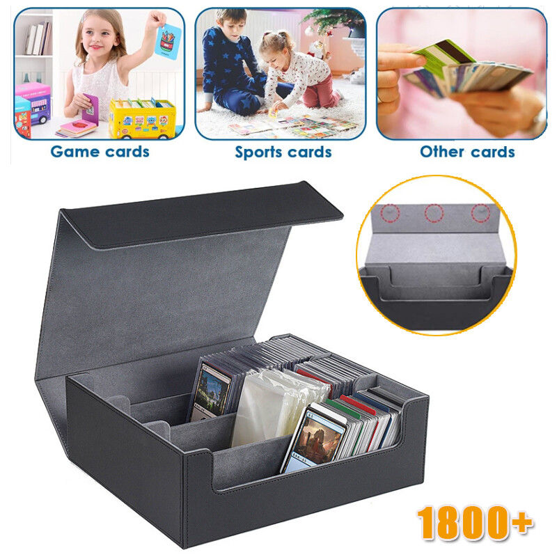 3-Row 1800+ Storage Box Baseball Basketball Trading Sport Cards Holder Deck Case