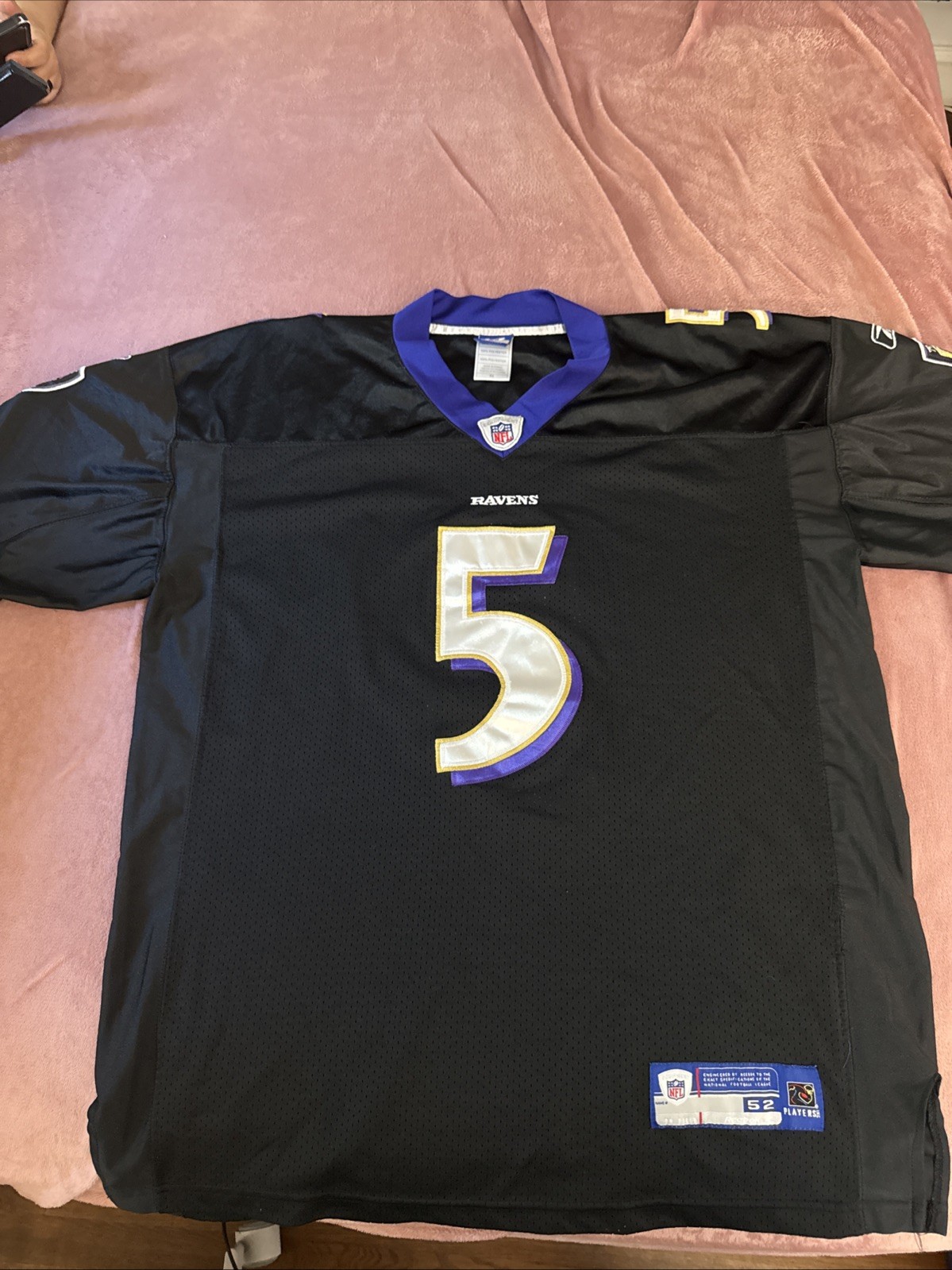 Reebok NFL Baltimore Ravens Joe Flacco #5 Men’s Jersey Black Size 52