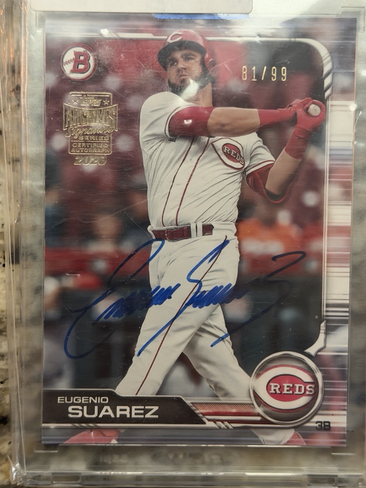 2020 Archives Signature Series 35/99 Eugenio Suarez (2019 Bowman) Auto 18pg