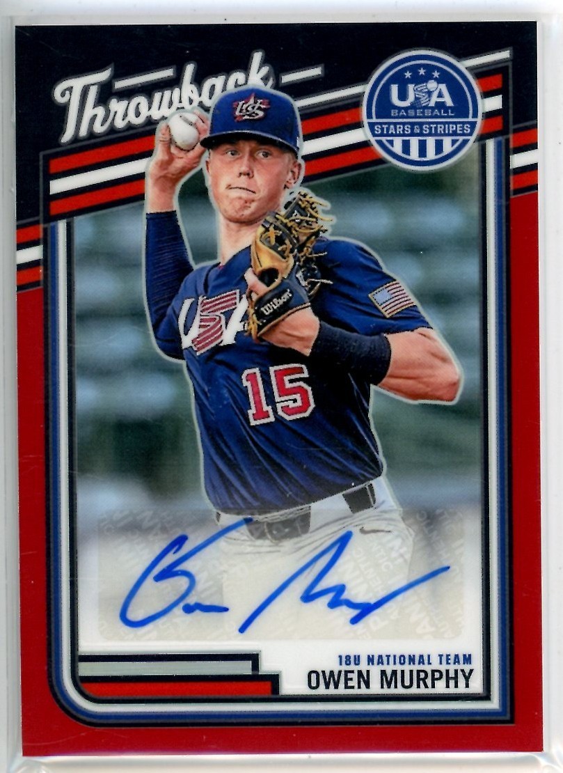 Owen Murphy 2026 Panini Stars & Stripes USA Throwback Auto Red #33/99