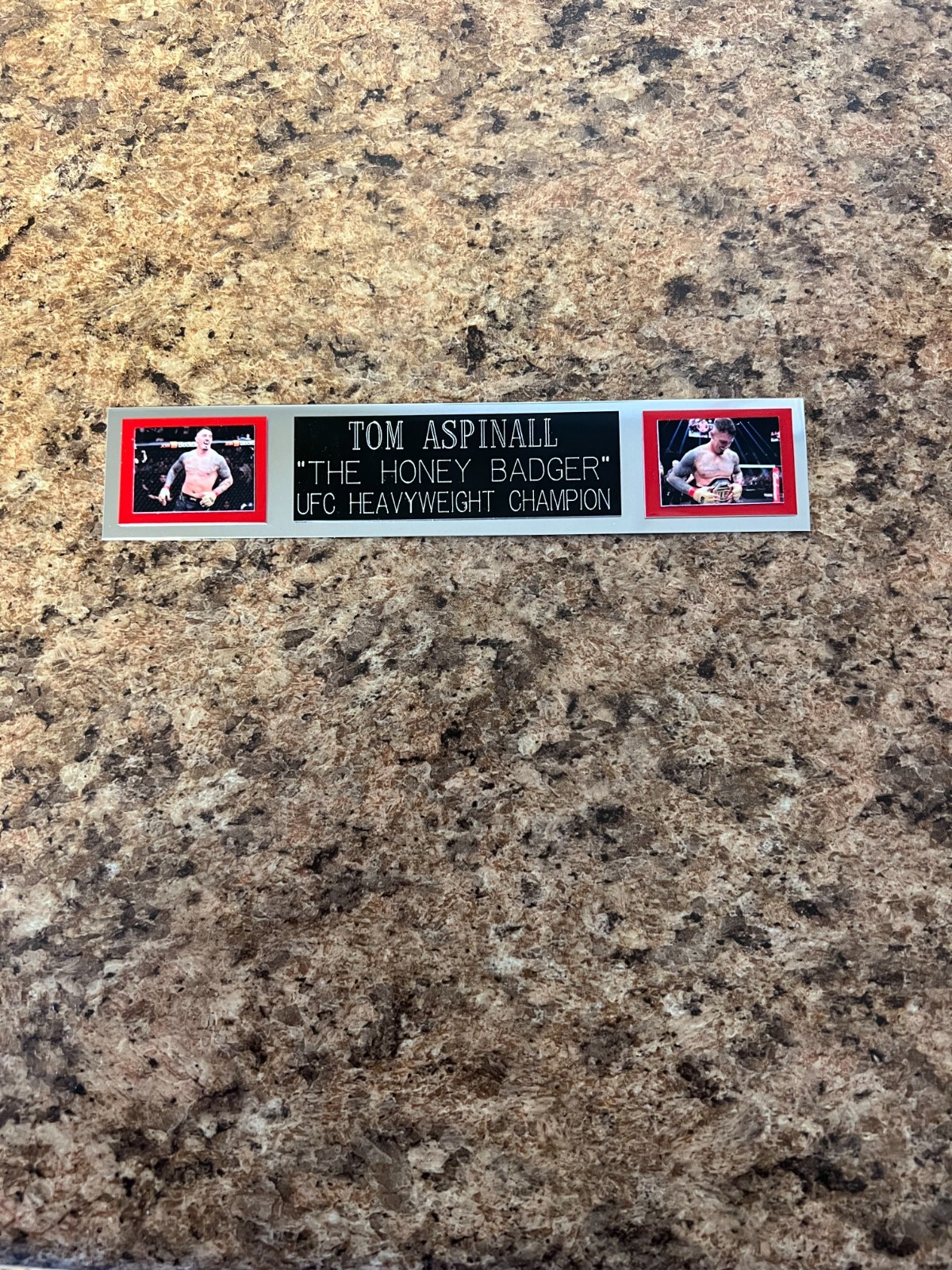 TOM ASPINALL (UFC) NAMEPLATE FOR SIGNED TRUNKS DISPLAY/PHOTO/PLAQUE