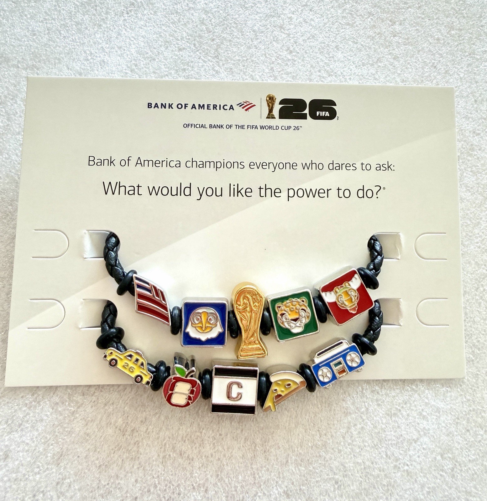 2 FIFA World Cup 2026 Bank Of America BoA New York City NYC Charm Bracelet Small