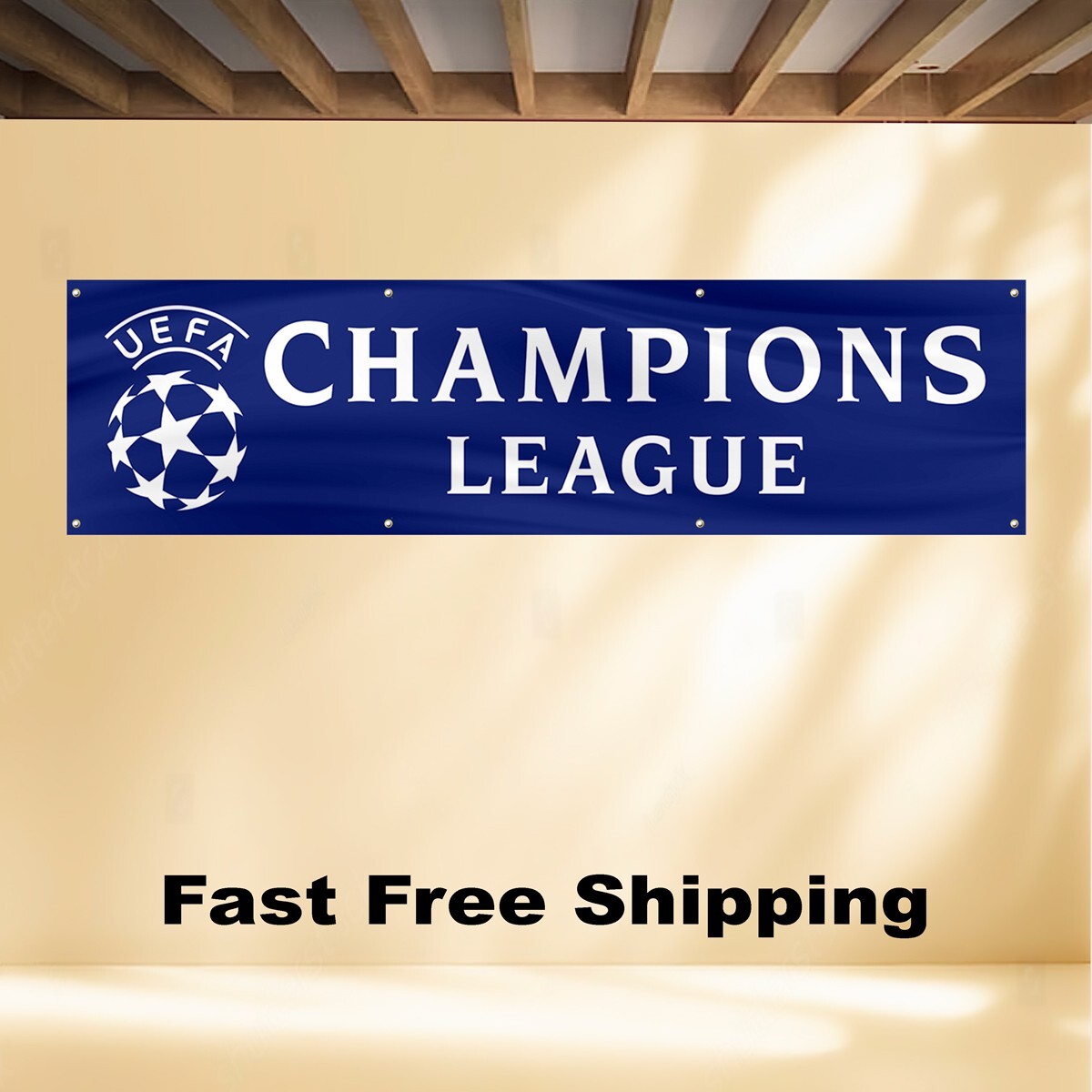 CHAMPIONS LEAGUE 2’X8′ BANNER FLAG UEFA SOCCER FUTBOL CHAMPIONS LEAGUE