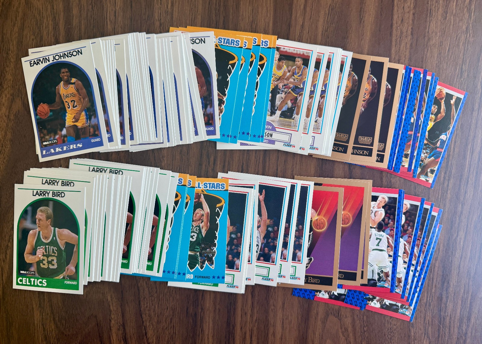 Bulk lot of 104 Magic Johnson & Larry Bird basketball sports cards (1989-91)