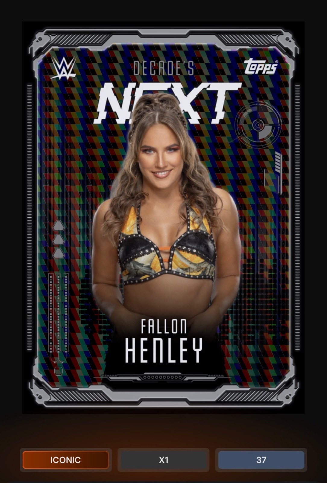 Topps WWE Slam Digital Decade’s Next Black Prism Base Fallon Henley Iconic