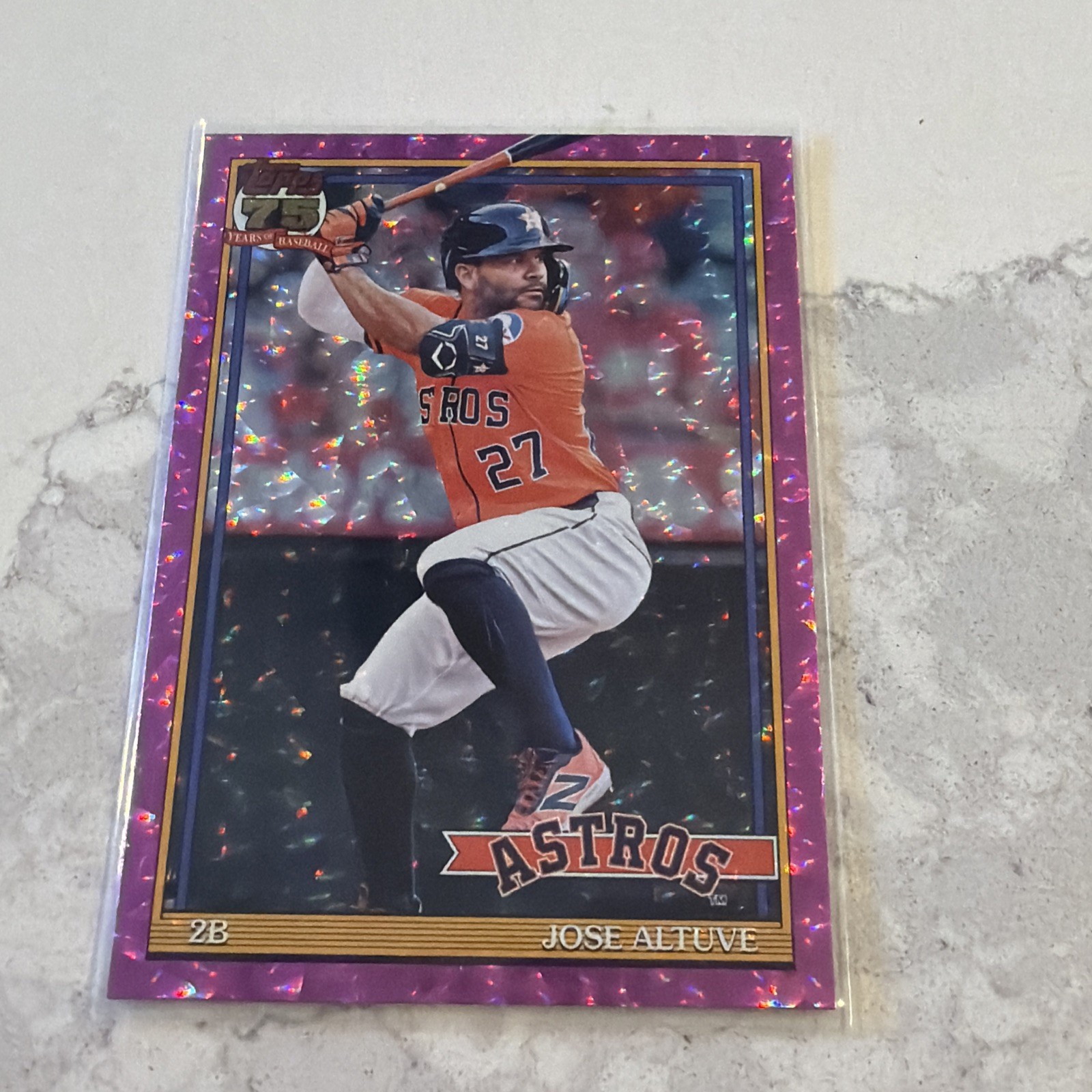 2026 Topps Series 1 Jose Altuve 1991 Pink Crackle Foil #T91-7 Houston Astros