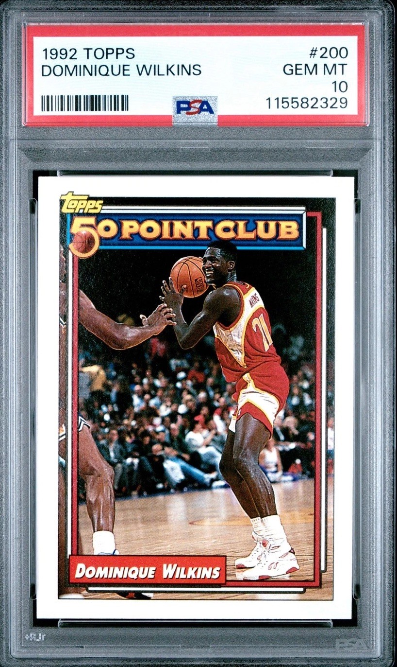 DOMINIQUE WILKINS 1992 Topps #200 Atlanta Hawks HOF 50 Point Club PSA 10🏀🏆