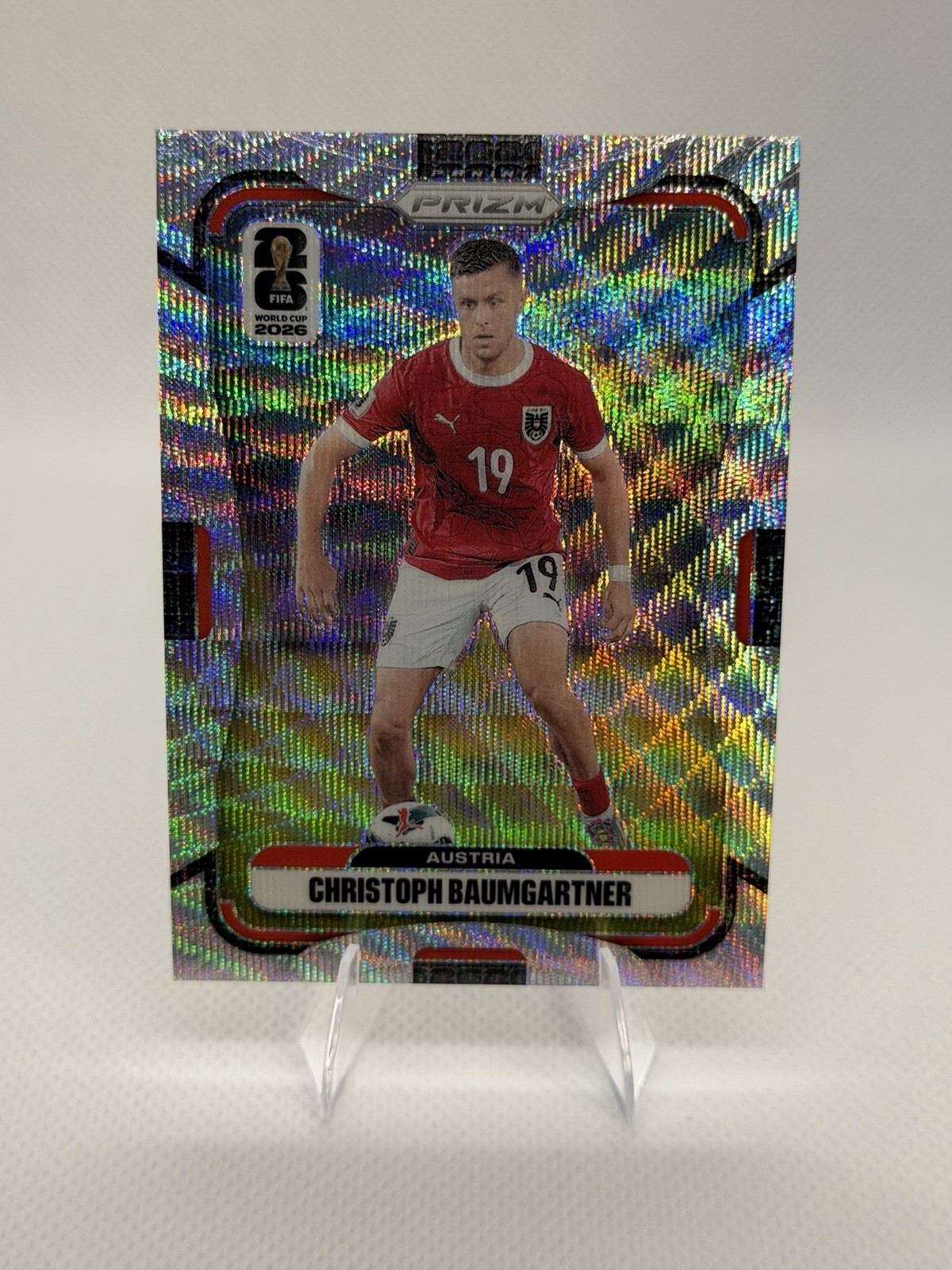 Christoph Baumgartner Austria Silver Wave Prizm 2026 Panini Prizm FIFA WC #145