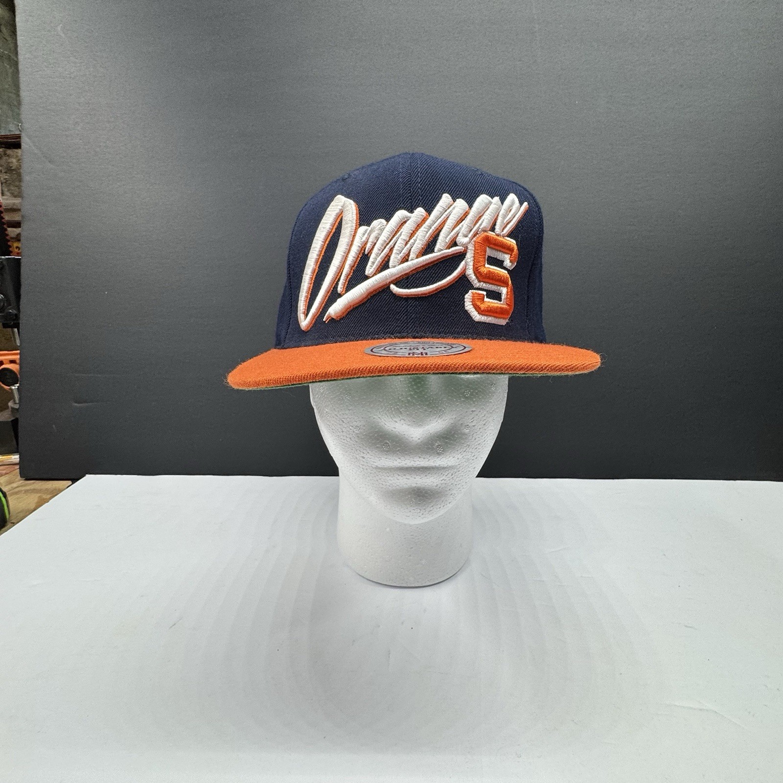 Mitchell & Ness Syracuse Orange Snapback Hat Script 5 Blue Orange NCAA Cap XLNT