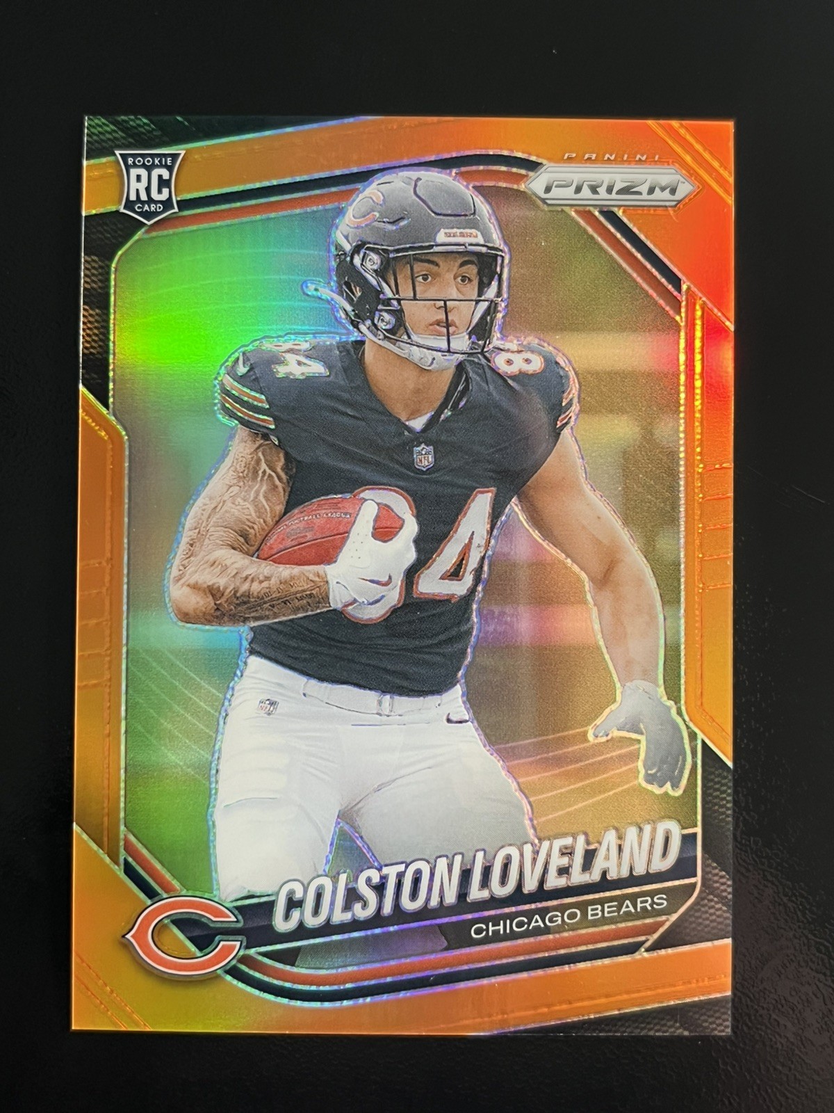Colston Loveland 2025 Panini Prizm True Orange #319 RC #008/249 CARDVIS 10 Bears