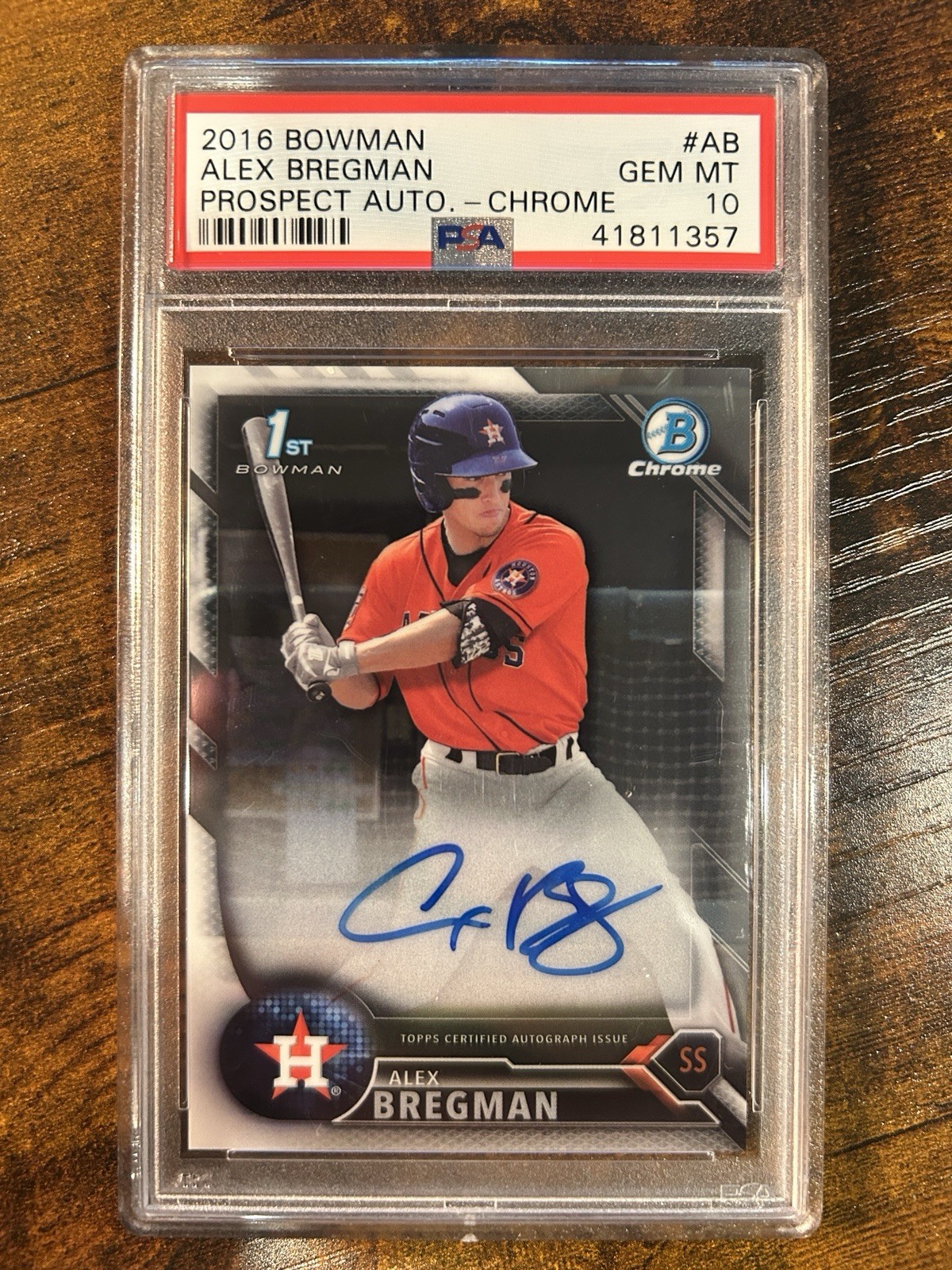 2016 Bowman Chrome Prospects Auto Alex Bregman CPA-AB PSA 10 Astros Cubs WBC RC