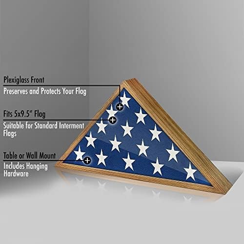 Americanflat Large Flag Display Case – Fits Folded 5×9.5′ Large, Barn Wood