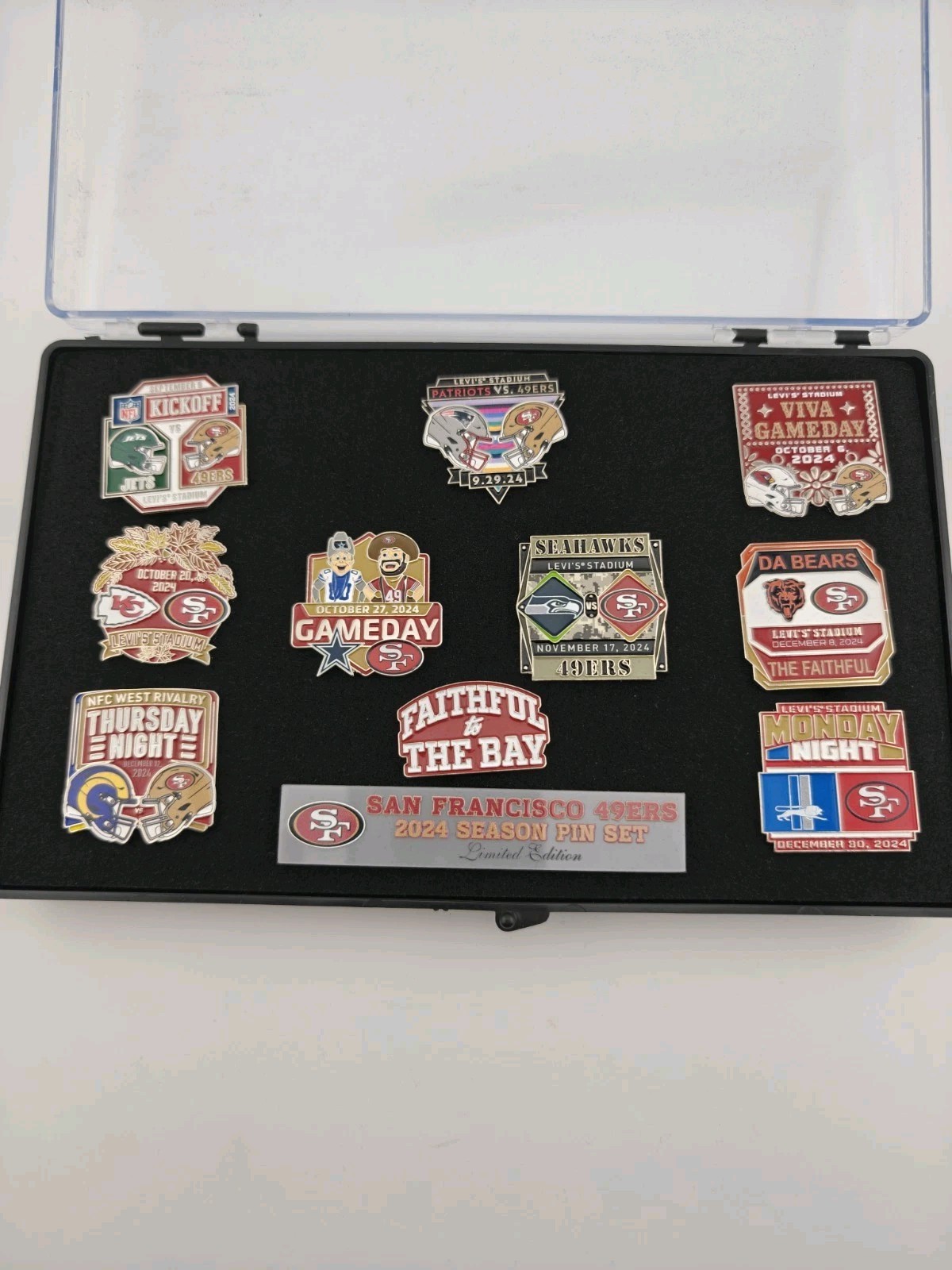 San Francisco 49ers Pin 10pc Set Faithful to the Bay NFL Football Limited $99.99
