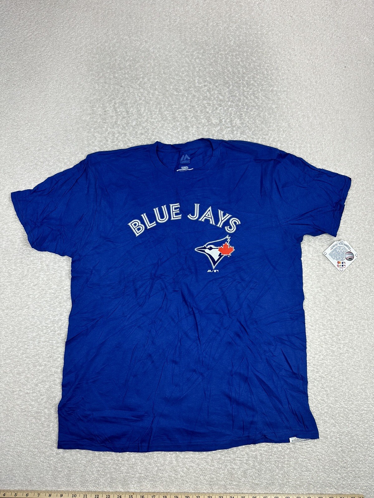 Majestic Toronto Blue Jays Men’s T Shirt Size XL Blue MLB Logo Guerrero Jr #27