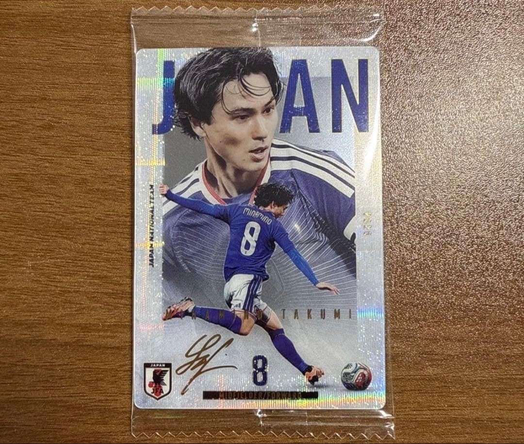 Bandai World Cup Wafers Takumi Minamino Rare Card AS Monaco MF FW Trading Card